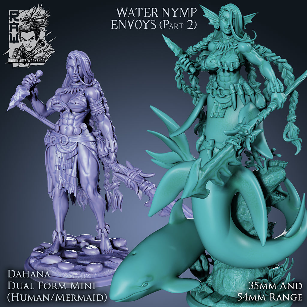 Resin Miniature - Dahana The Hunter - Dual form (Mermaid) Mini