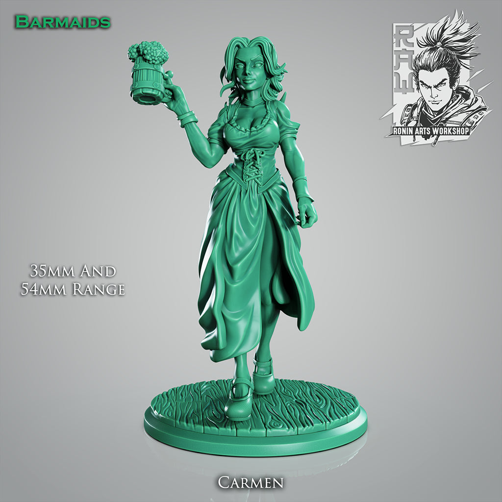 Resin Miniature - Barmaid Carmen