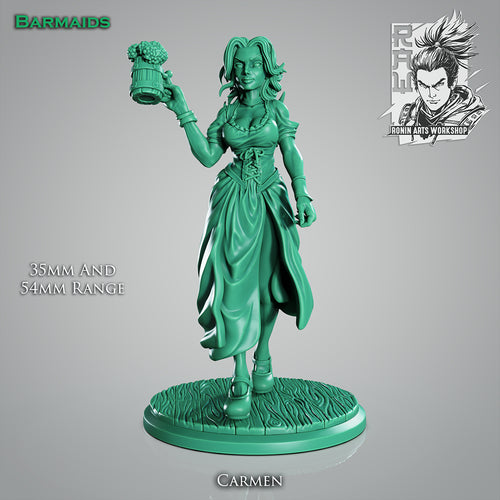 Resin Miniature - Barmaid Carmen