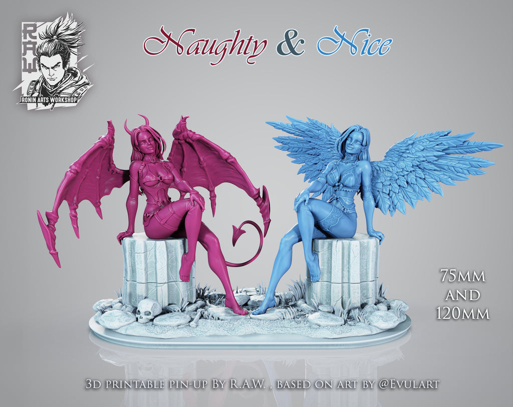 Resin Miniature - Naughty and Nice - Double Pin-Up Kit