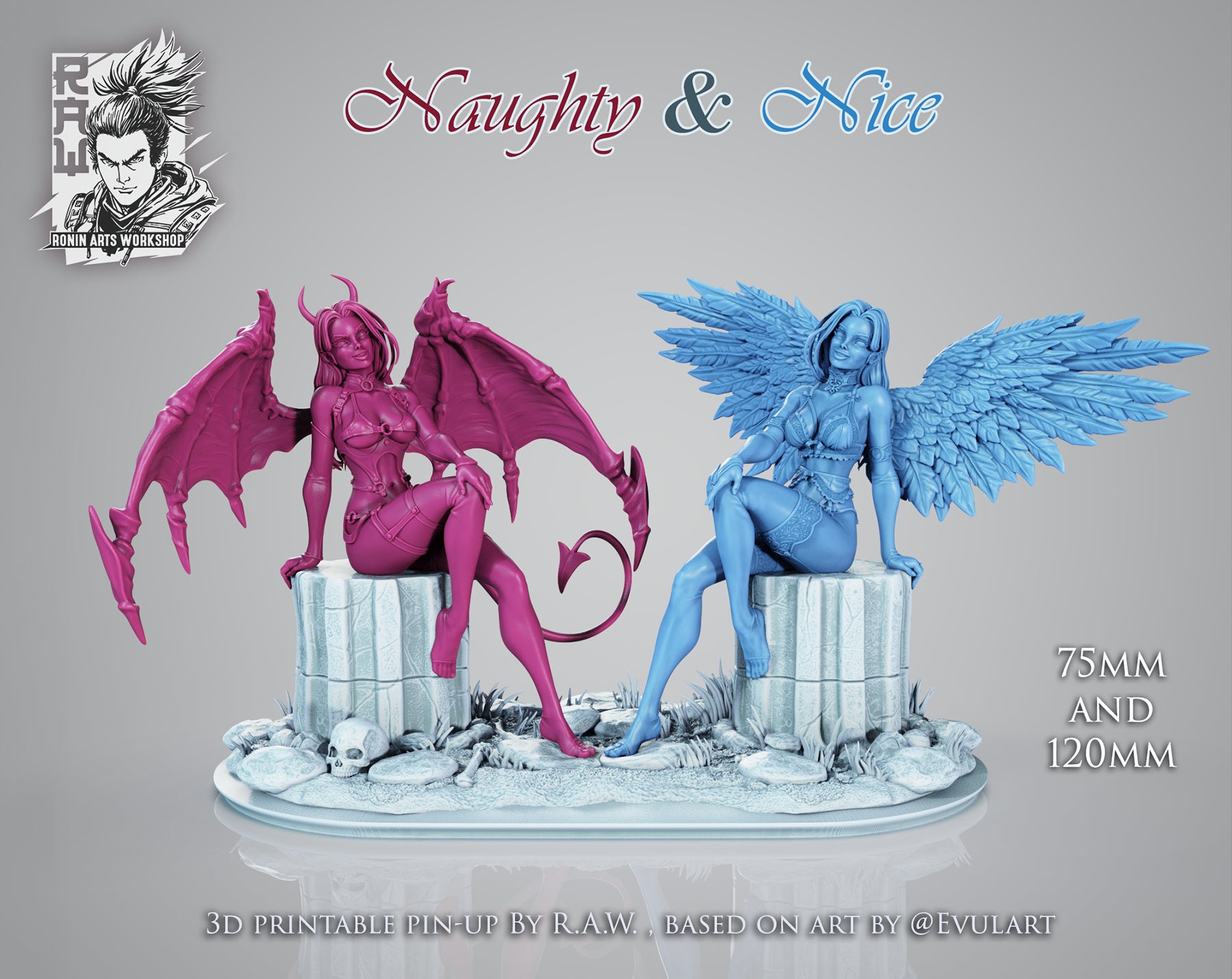Resin Miniature - Naughty and Nice - Double Pin-Up Kit