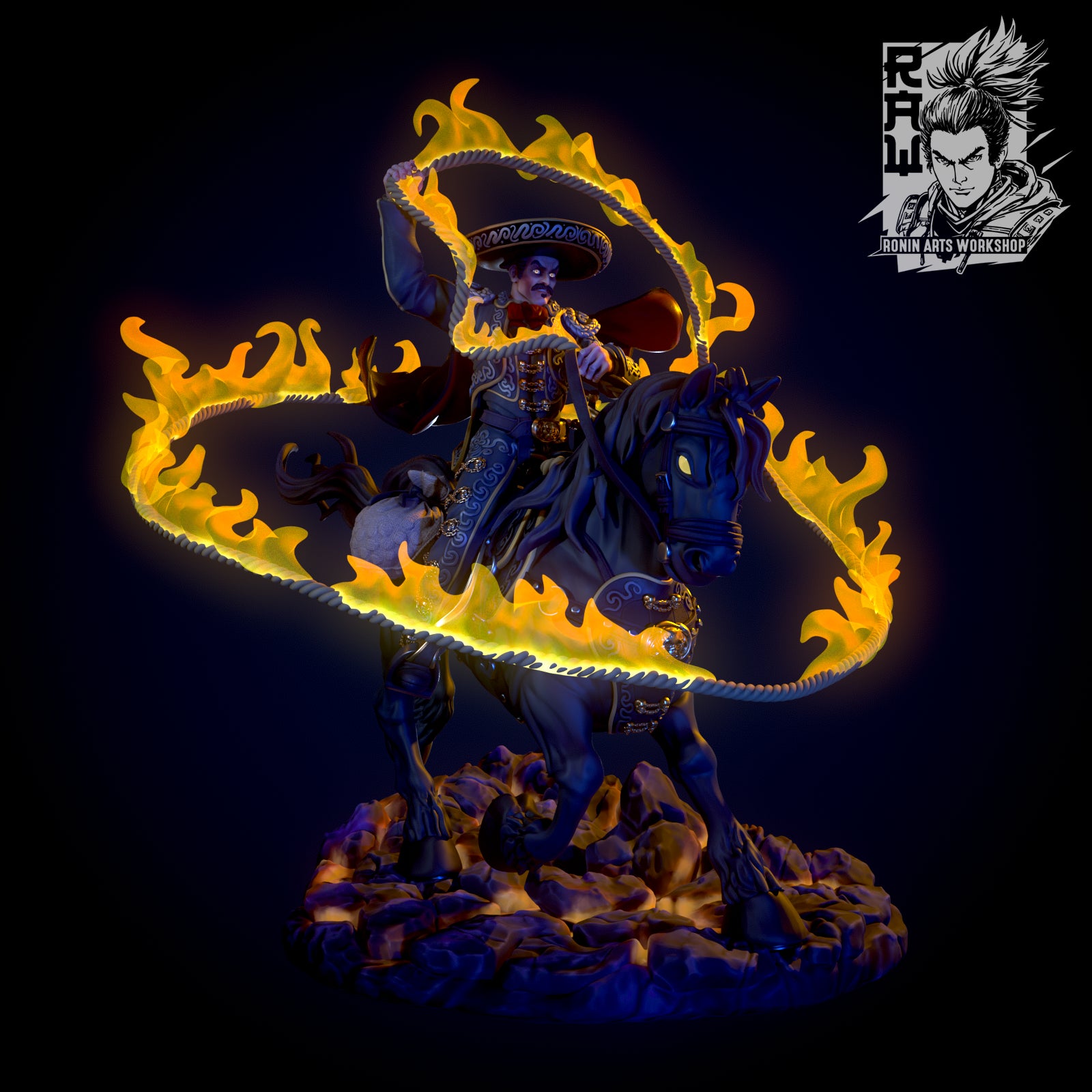 Resin Miniature - Don Diego - El Charro Negro (Dark Horseman)