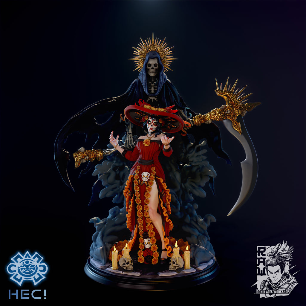 Resin Miniature - Countess Florentina - Dia de Muertos Catrina+Reaper