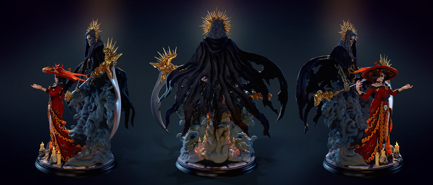 Resin Miniature - Countess Florentina - Dia de Muertos Catrina+Reaper