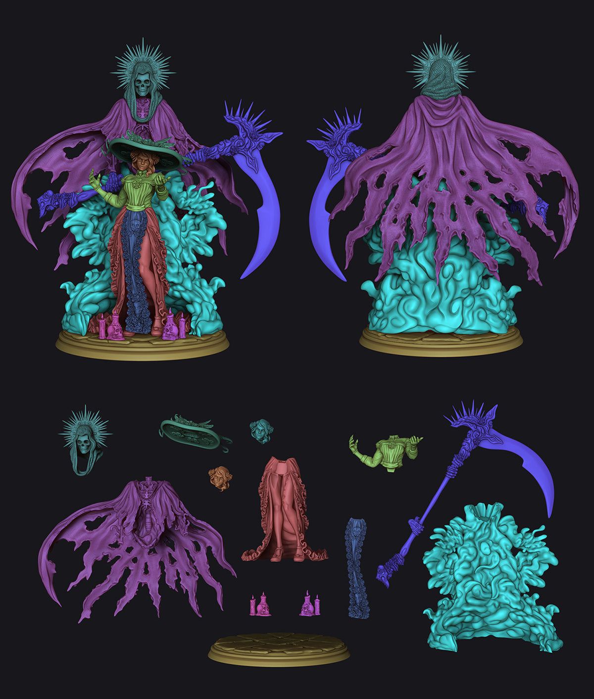 Resin Miniature - Countess Florentina - Dia de Muertos Catrina+Reaper