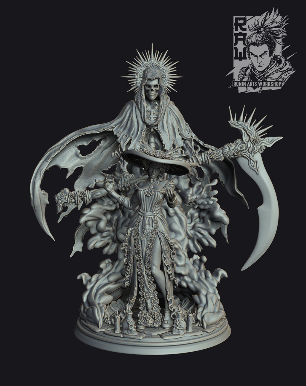 Resin Miniature - Countess Florentina - Dia de Muertos Catrina+Reaper