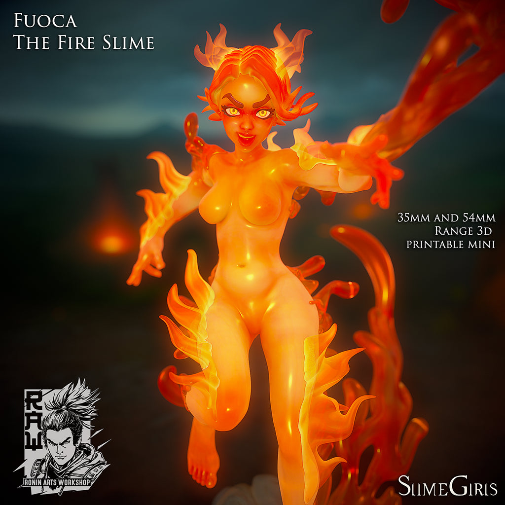 Resin Miniature - Fuoca - Fire Slime Girl