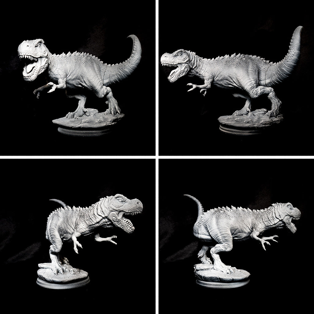 Resin Miniature - Kravos And Gorefang - Barbarian riging on T-Rex