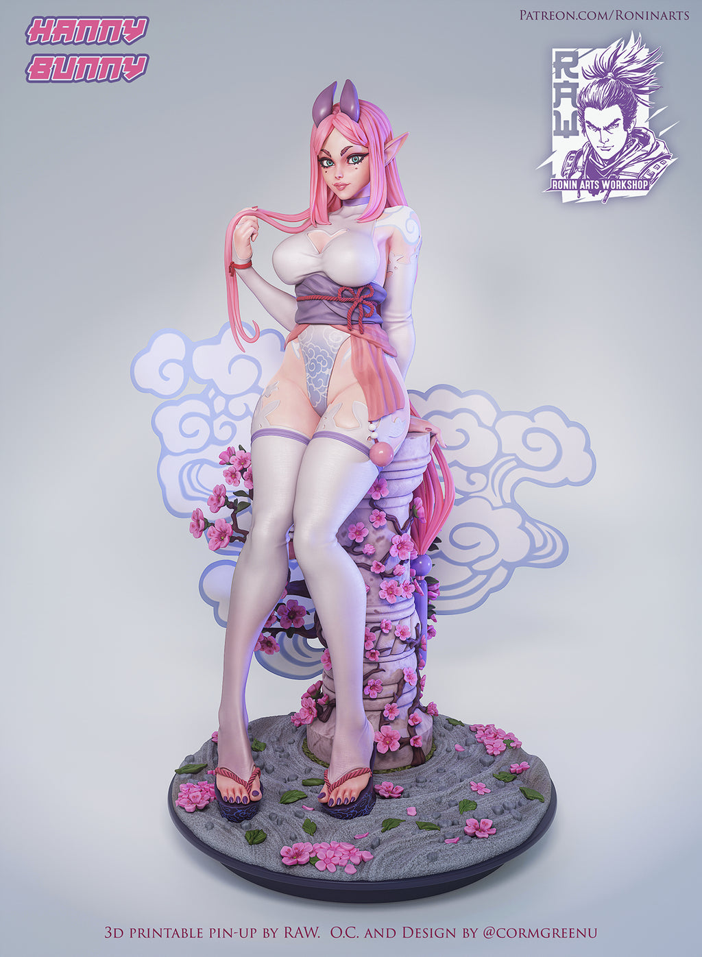 Resin Miniature - Hanny Bunny Pin-Up Figure