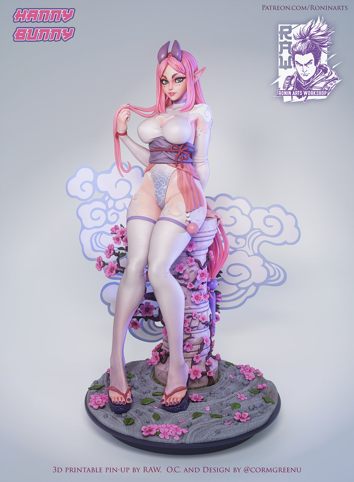 Resin Miniature - Hanny Bunny Pin-Up Figure
