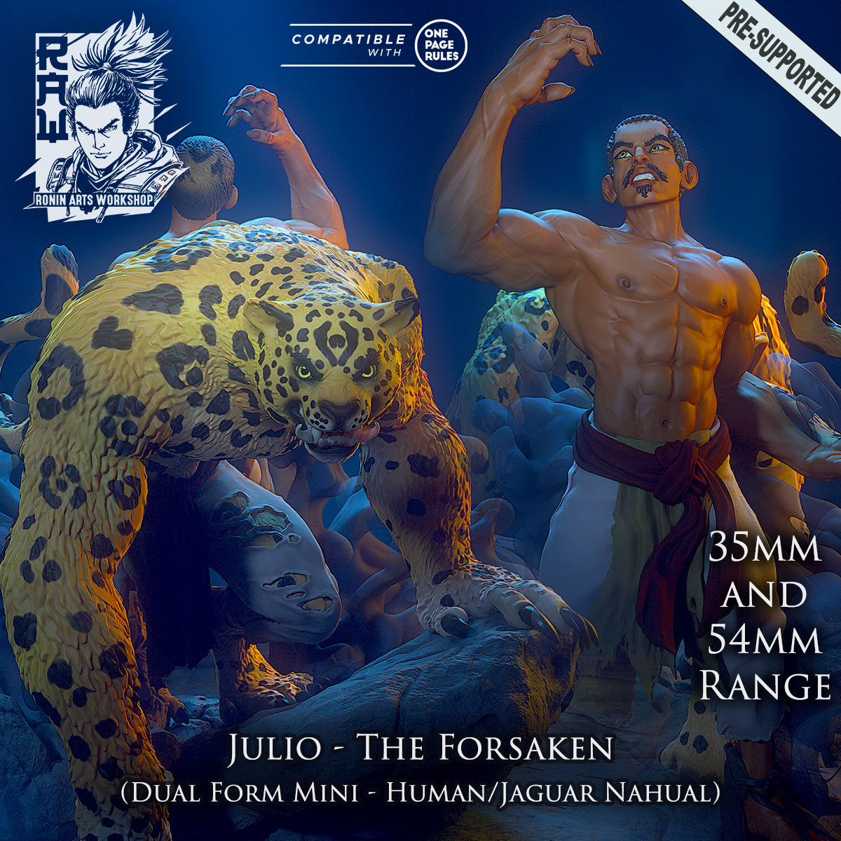 Resin Miniature - Julio El Nahual - Dual Form Jaguar Man