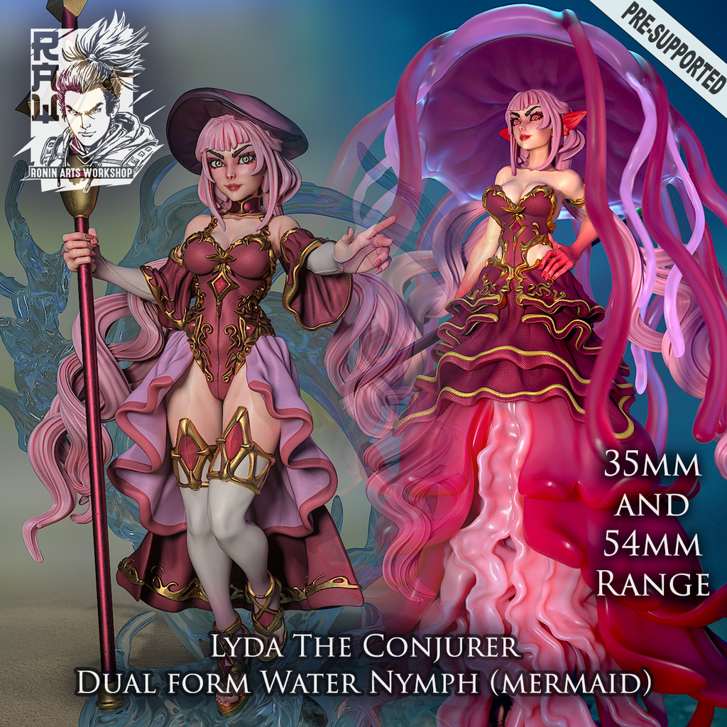 Resin Miniature - Lyda The Conjurer - Dual Form (Mermaid) Mini