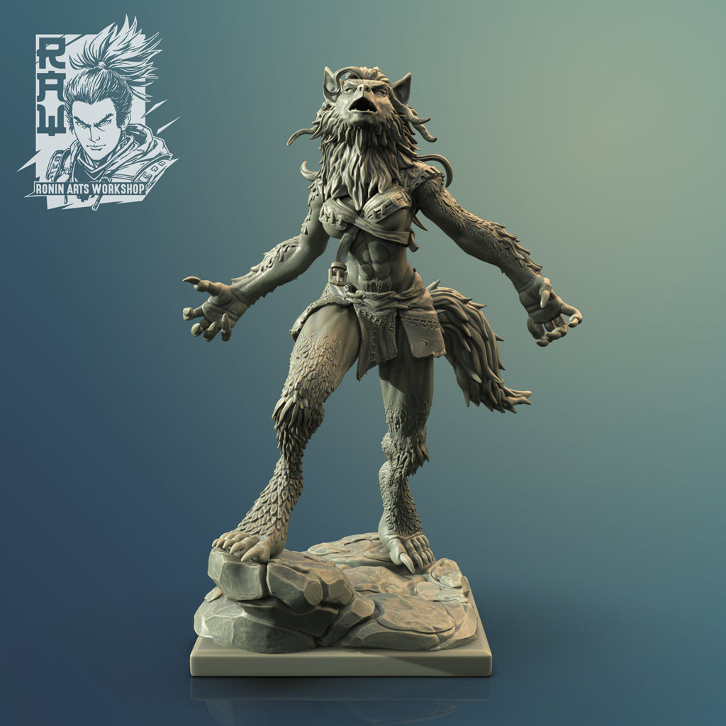 Resin Miniature - Nadia The Lycan Pathfinder - Dual Form Mini