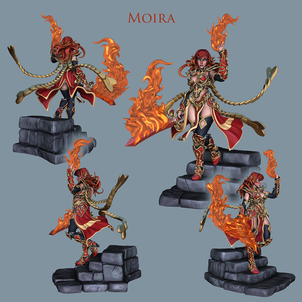 Resin Miniature - Moira - Elf Pyromancer