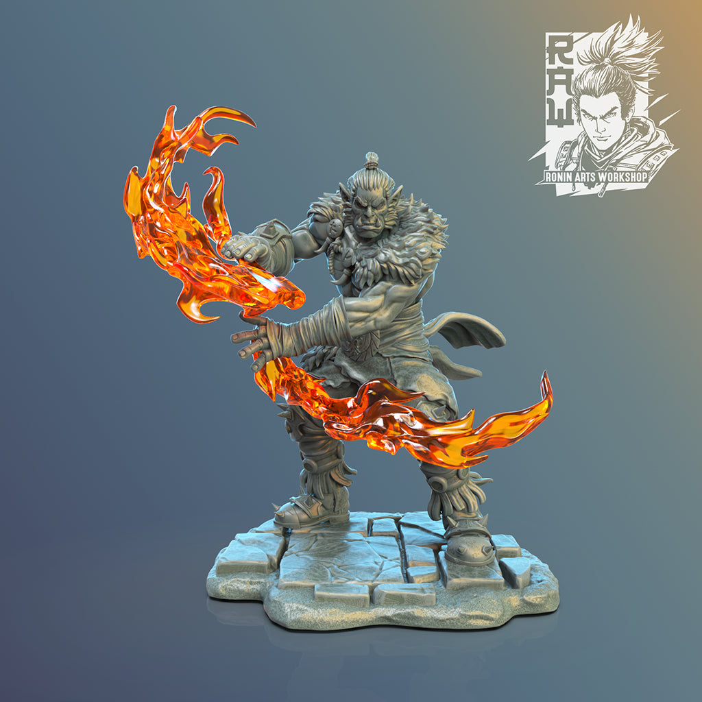 Resin Miniature - Vulok - Orc Pyromancer