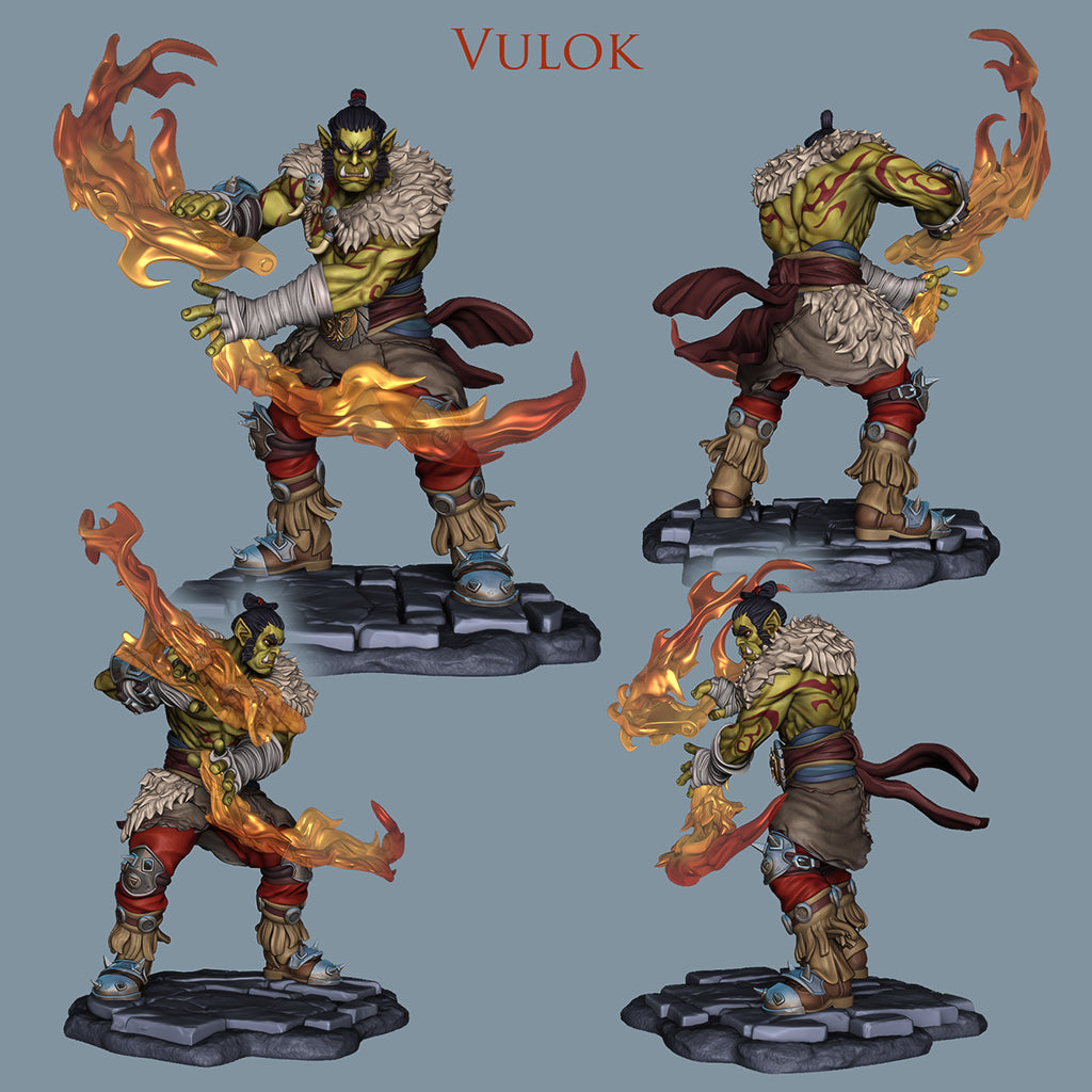 Resin Miniature - Vulok - Orc Pyromancer