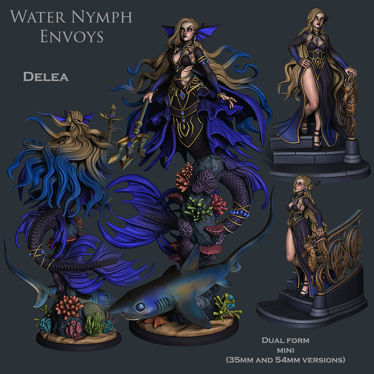 Resin Miniature - Delea Dual Mini - Shapeshifting Mermaid Infiltrator