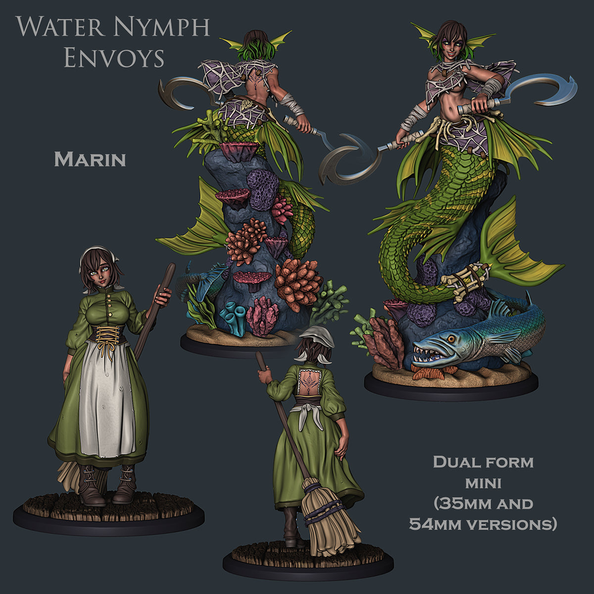 Resin Miniature - Marin - Shapeshifting Mermaid Infiltrator Dual