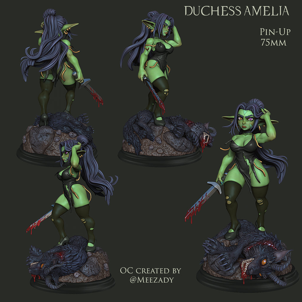 Resin Miniature - Amelia Oxton - Goblin Duchess Pin-Up