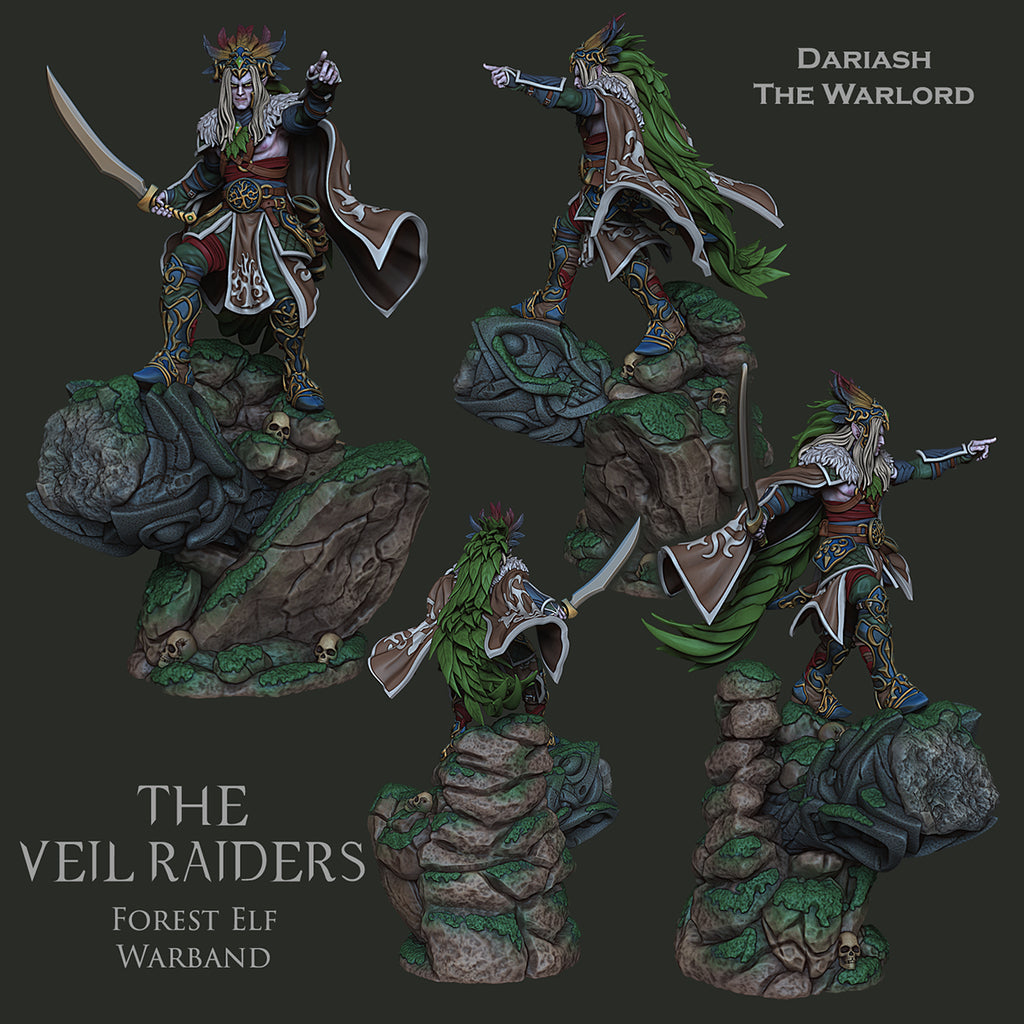 Resin Miniature - Dariash - Forest Elf Warlord