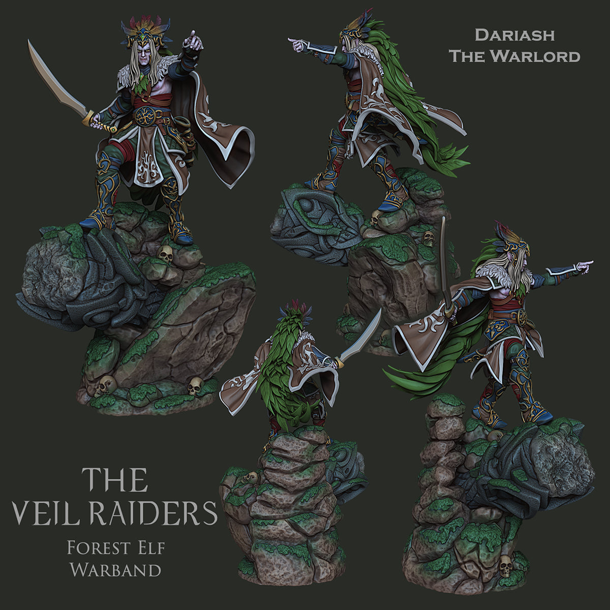 Resin Miniature - Dariash - Forest Elf Warlord