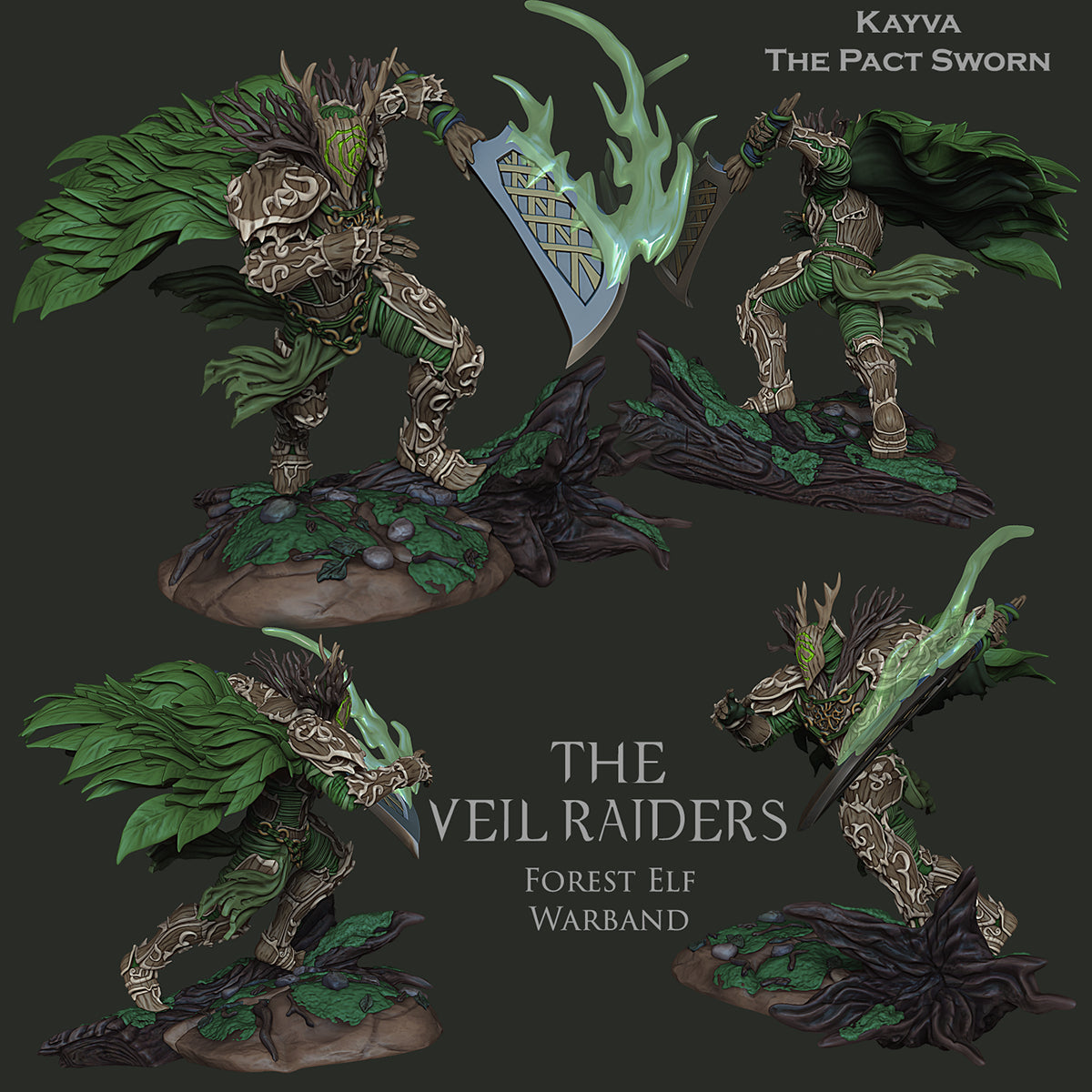 Resin Miniature - Kayva The Pact Sworn - Forest Elf Living Armor