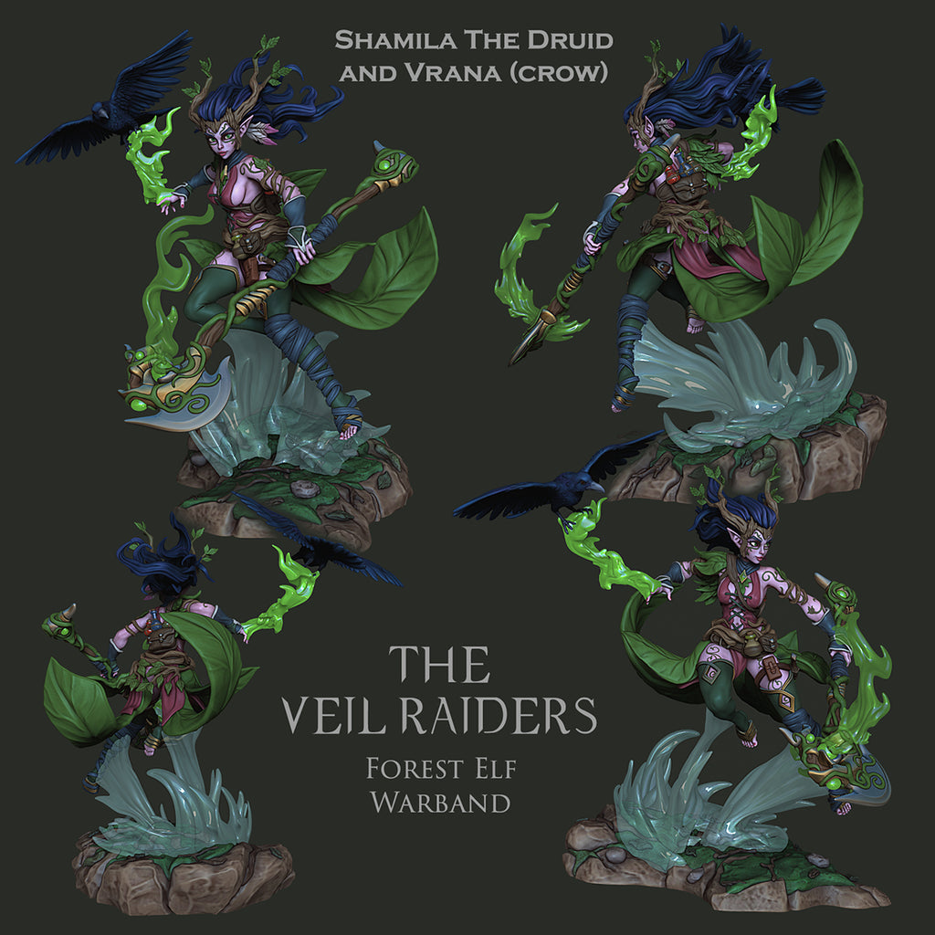 Resin Miniature - Shamila - Forest Elf Druid