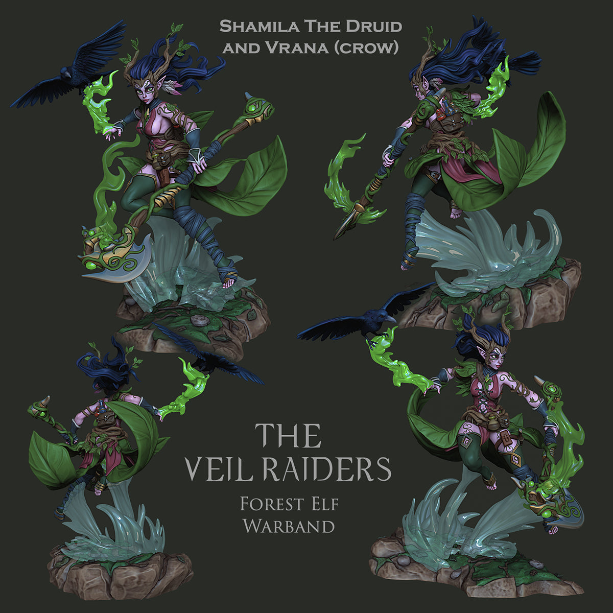 Resin Miniature - Shamila - Forest Elf Druid