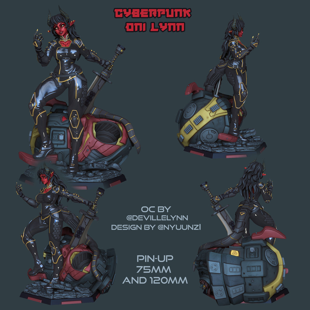 Resin Miniature - Cyberpunk Oni Lynn - Pin Up