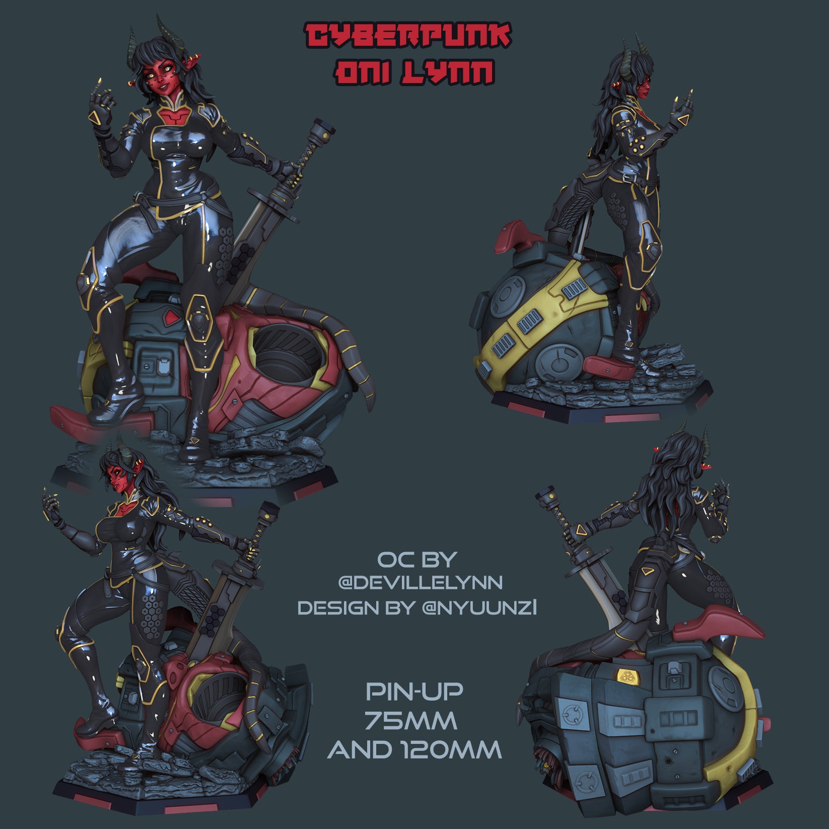 Resin Miniature - Cyberpunk Oni Lynn - Pin Up