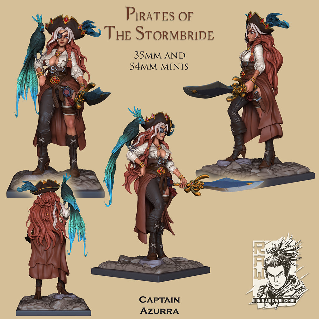 Resin Miniature - Pirate Captain Azurra