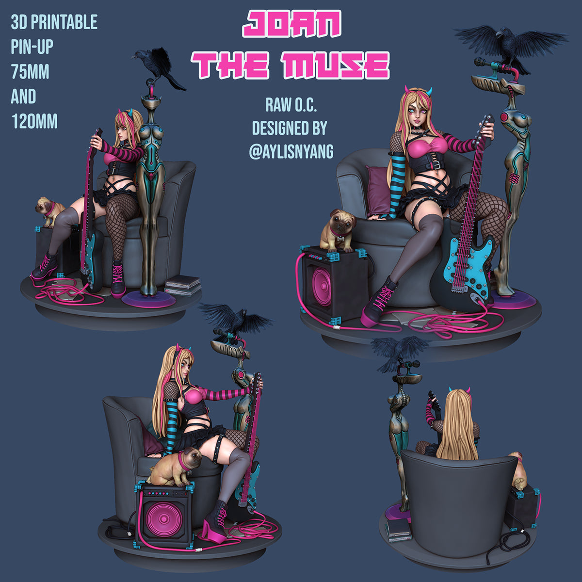 Resin Miniature - Joan The Muse Pin-Up