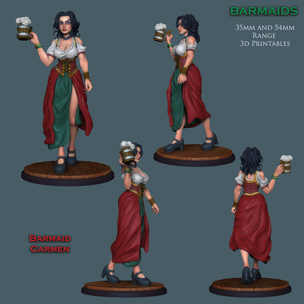 Resin Miniature - Barmaid Carmen