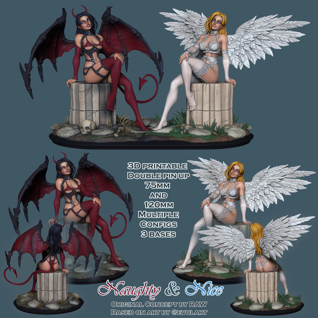 Resin Miniature - Naughty and Nice - Double Pin-Up Kit