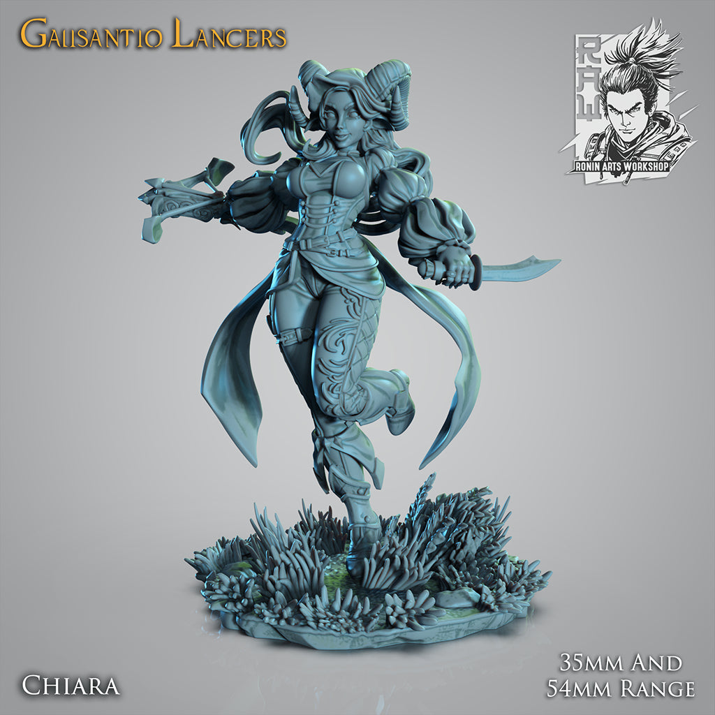 Resin Miniature - Chiara the Lancer - landsknecht style guard