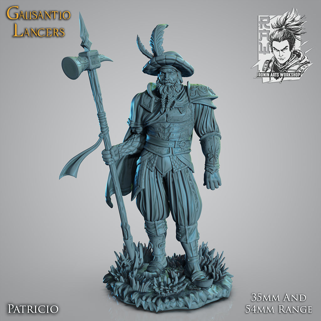 Resin Miniature - Patricio the Lancer - landsknecht style guard
