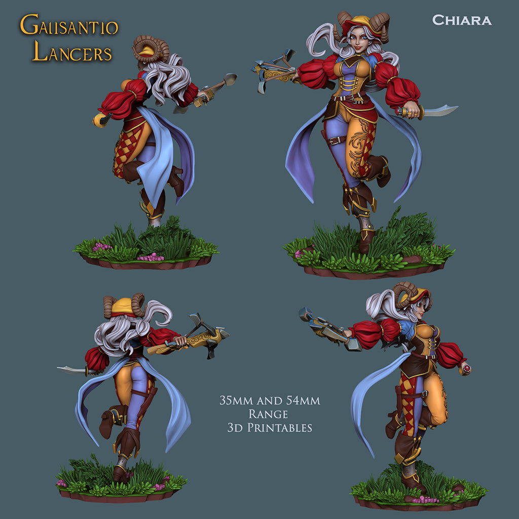 Resin Miniature - Chiara the Lancer - landsknecht style guard