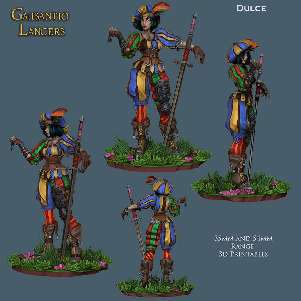 Resin Miniature - Dulce The Lancer - landsknecht style guard