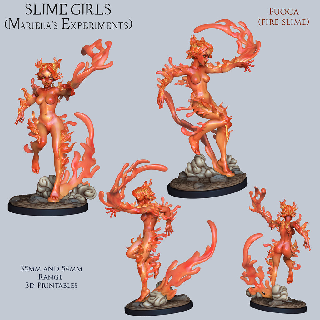 Resin Miniature - Fuoca - Fire Slime Girl