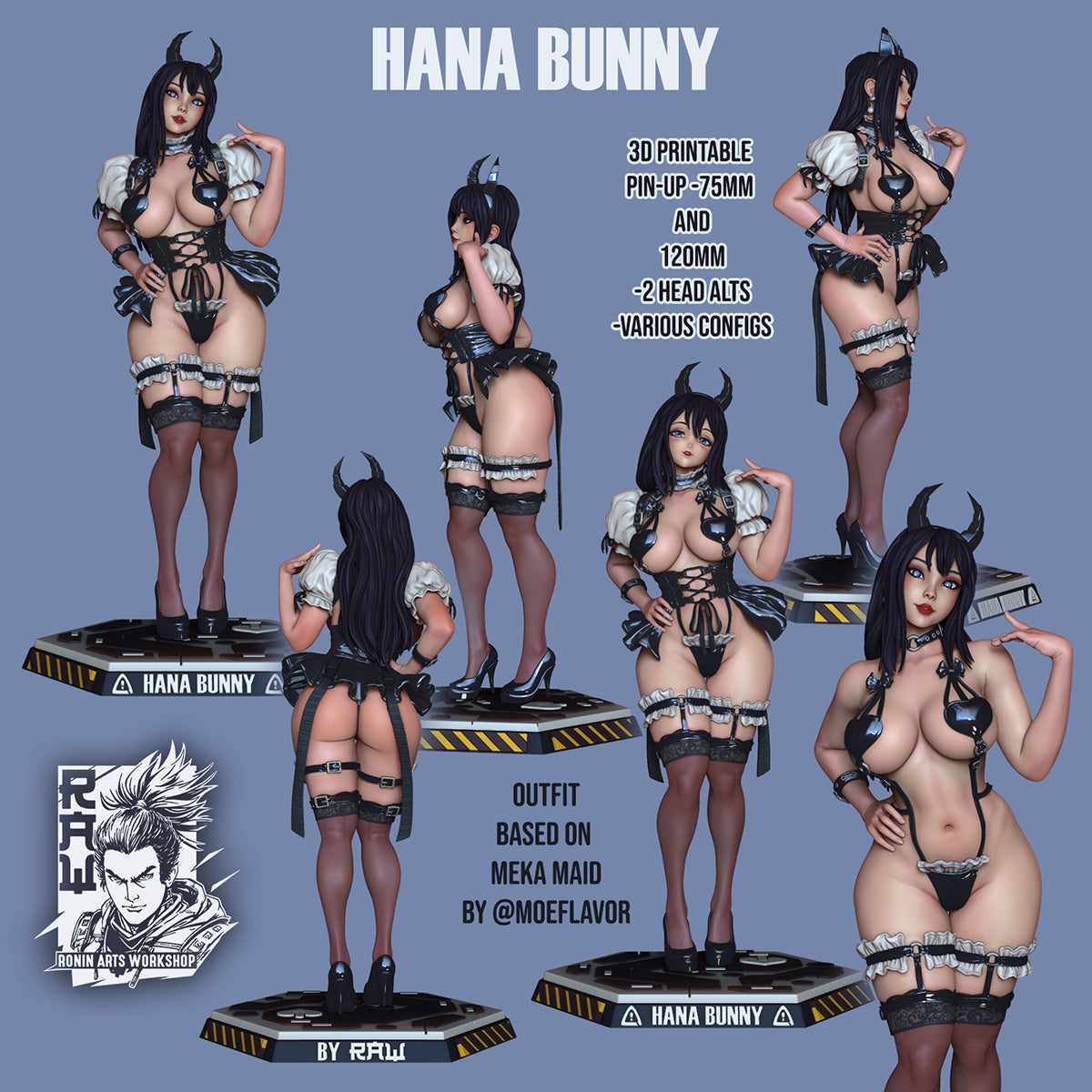 Resin Miniature - Hana Bunny Pin-Up