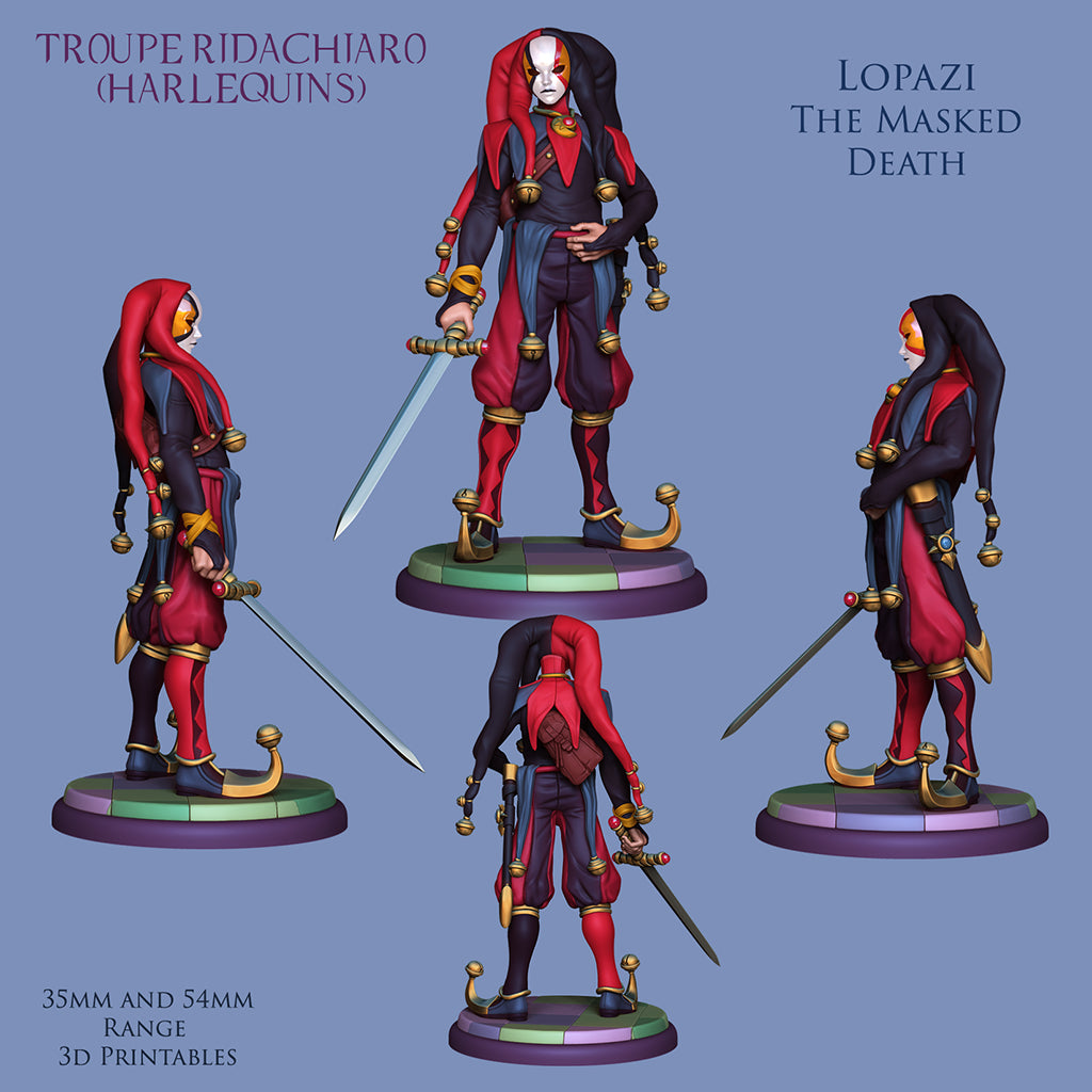 Resin Miniature - Lopazi The Masked Death - Jester Assassin