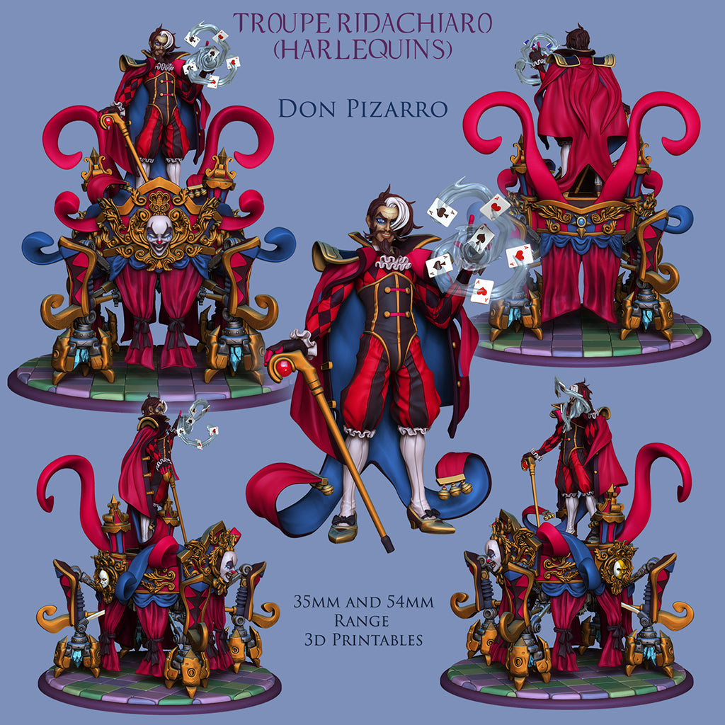 Resin Miniature - Don Pizarro - Harlequin Troupe Leader