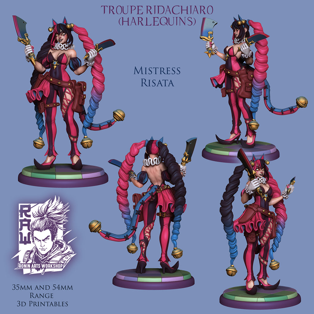 Resin Miniature - Mistress Risata - Harlequin Assassin