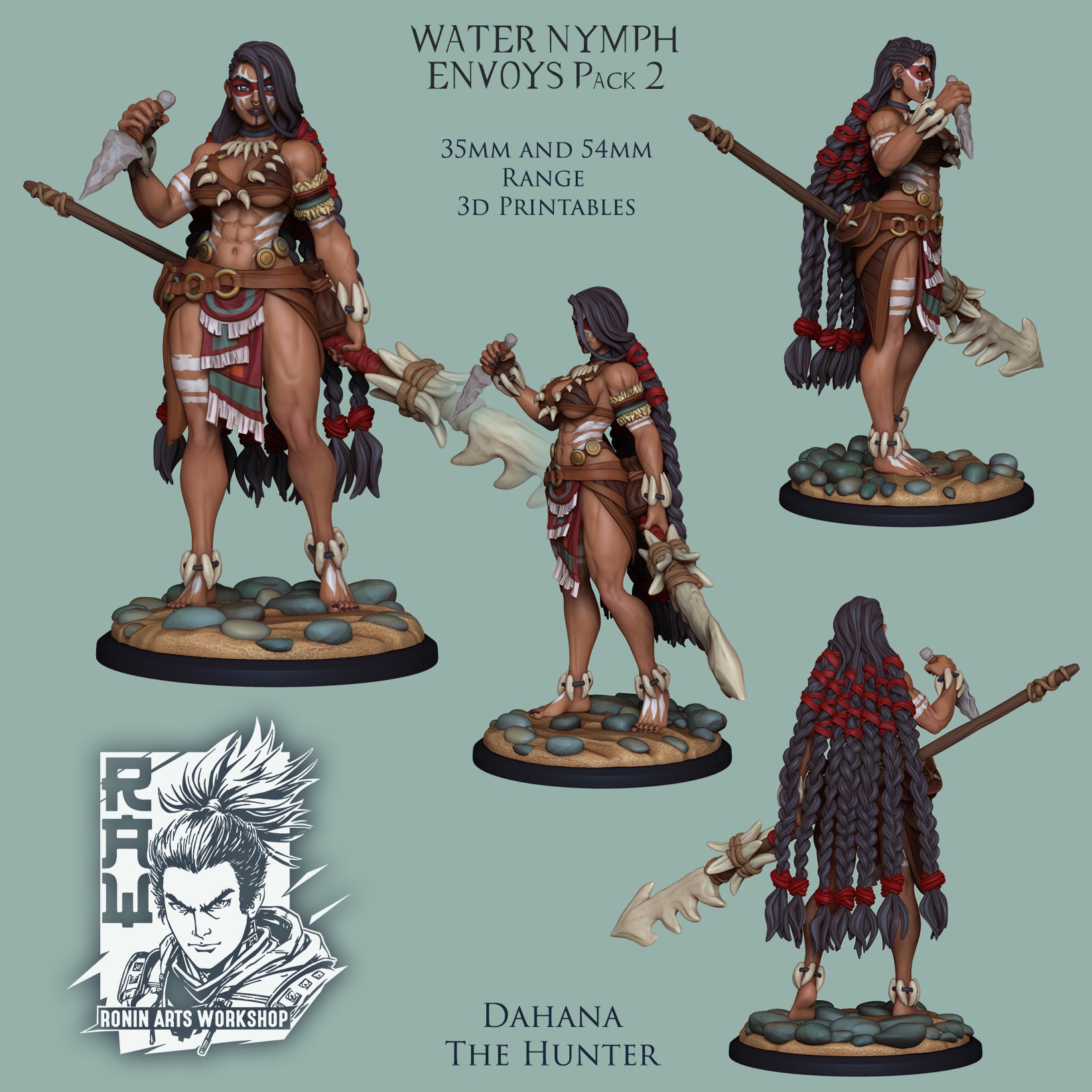 Resin Miniature - Dahana The Hunter - Dual form (Mermaid) Mini
