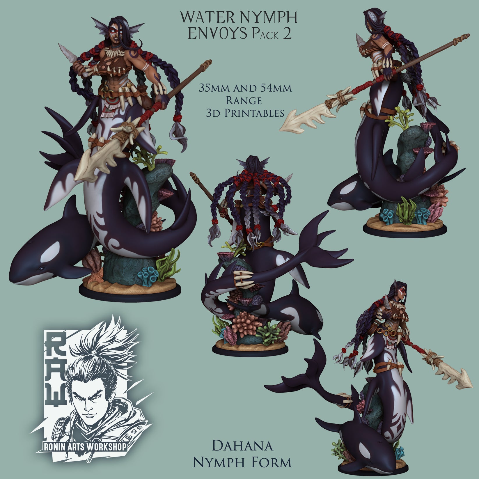 Resin Miniature - Dahana The Hunter - Dual form (Mermaid) Mini