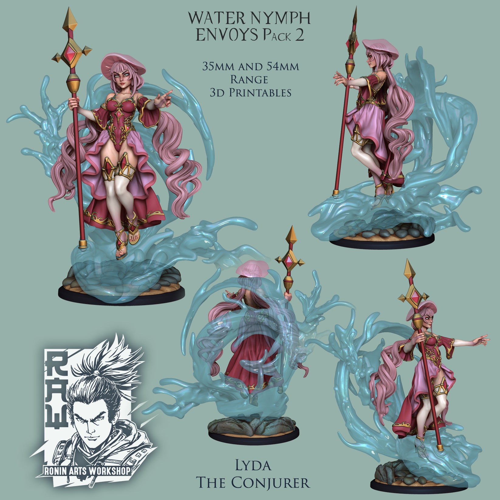 Resin Miniature - Lyda The Conjurer - Dual Form (Mermaid) Mini