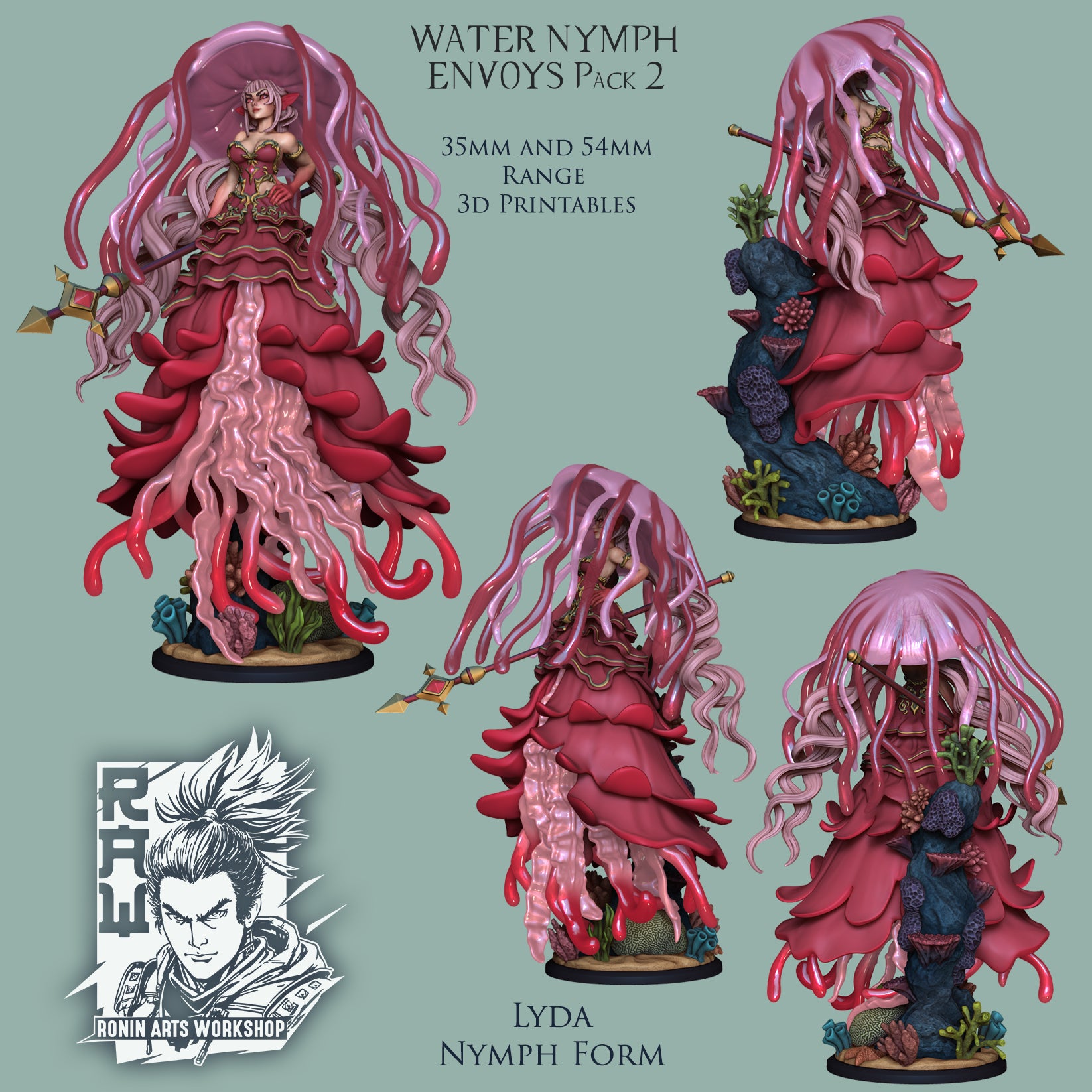 Resin Miniature - Lyda The Conjurer - Dual Form (Mermaid) Mini