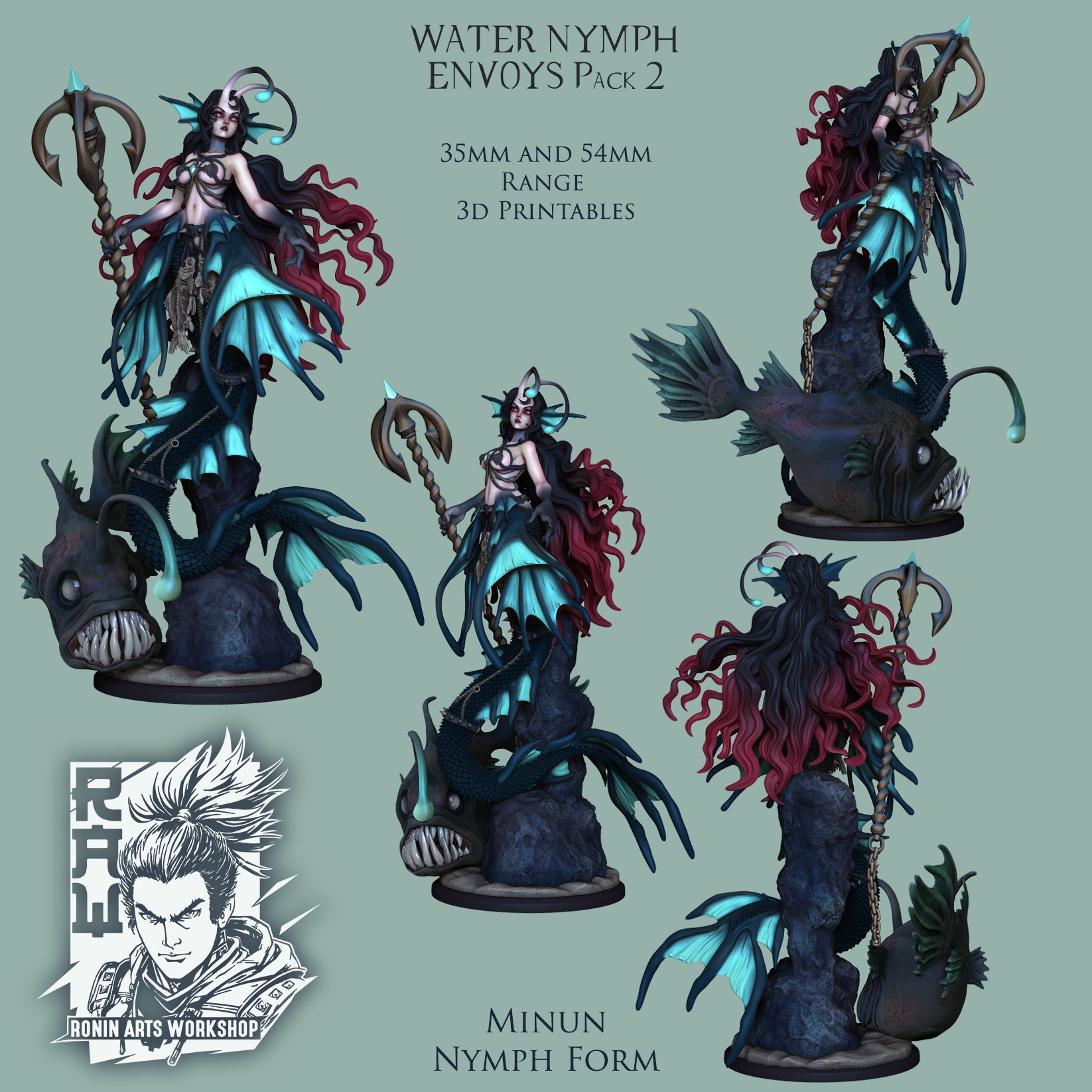 Resin Miniature - Minun The Scholar - Dual Form (Mermaid) Mini