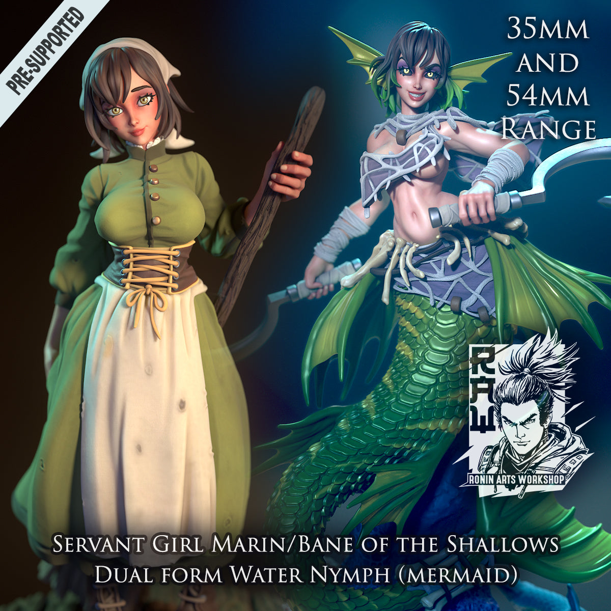Resin Miniature - Marin - Shapeshifting Mermaid Infiltrator Dual