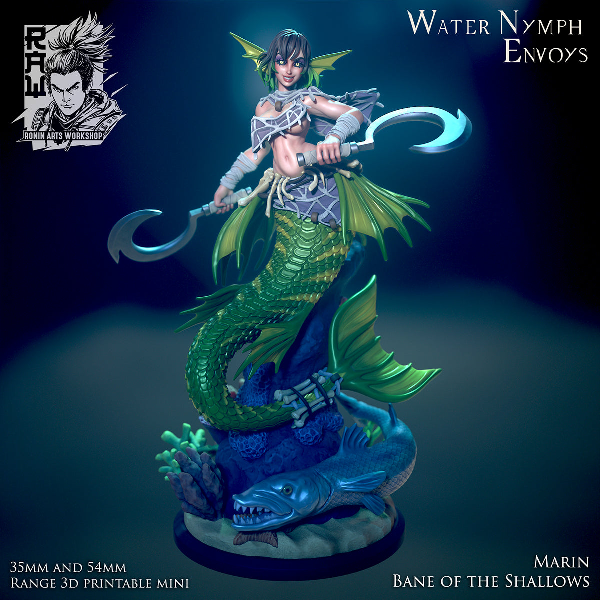 Resin Miniature - Marin - Shapeshifting Mermaid Infiltrator Dual